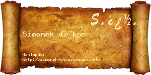 Simonek Ákos névjegykártya